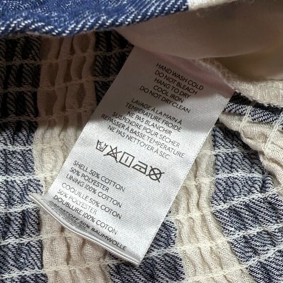 Anthropologie Flat White Strapless Button-Front Crop Top - Picture 5 of 8